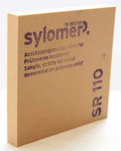 Эластомер Sylomer SR 110, коричневый, лист 1200 х 1500 х 12,5 мм, Acoustic Group